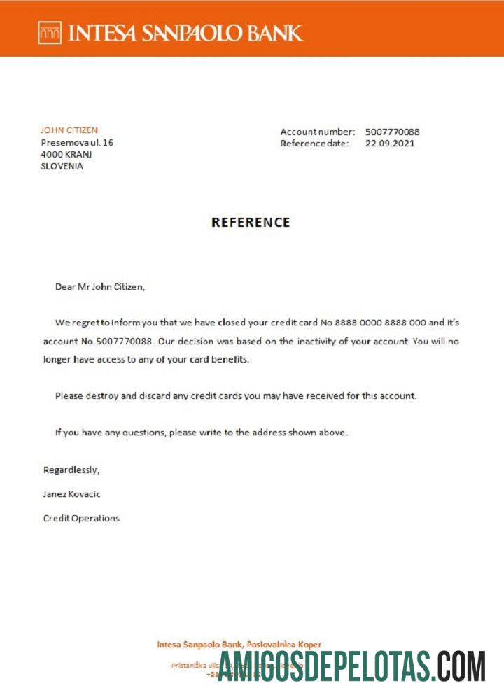 Referência de fechamento do banco Intesa Sanpaolo da Eslovênia amostra